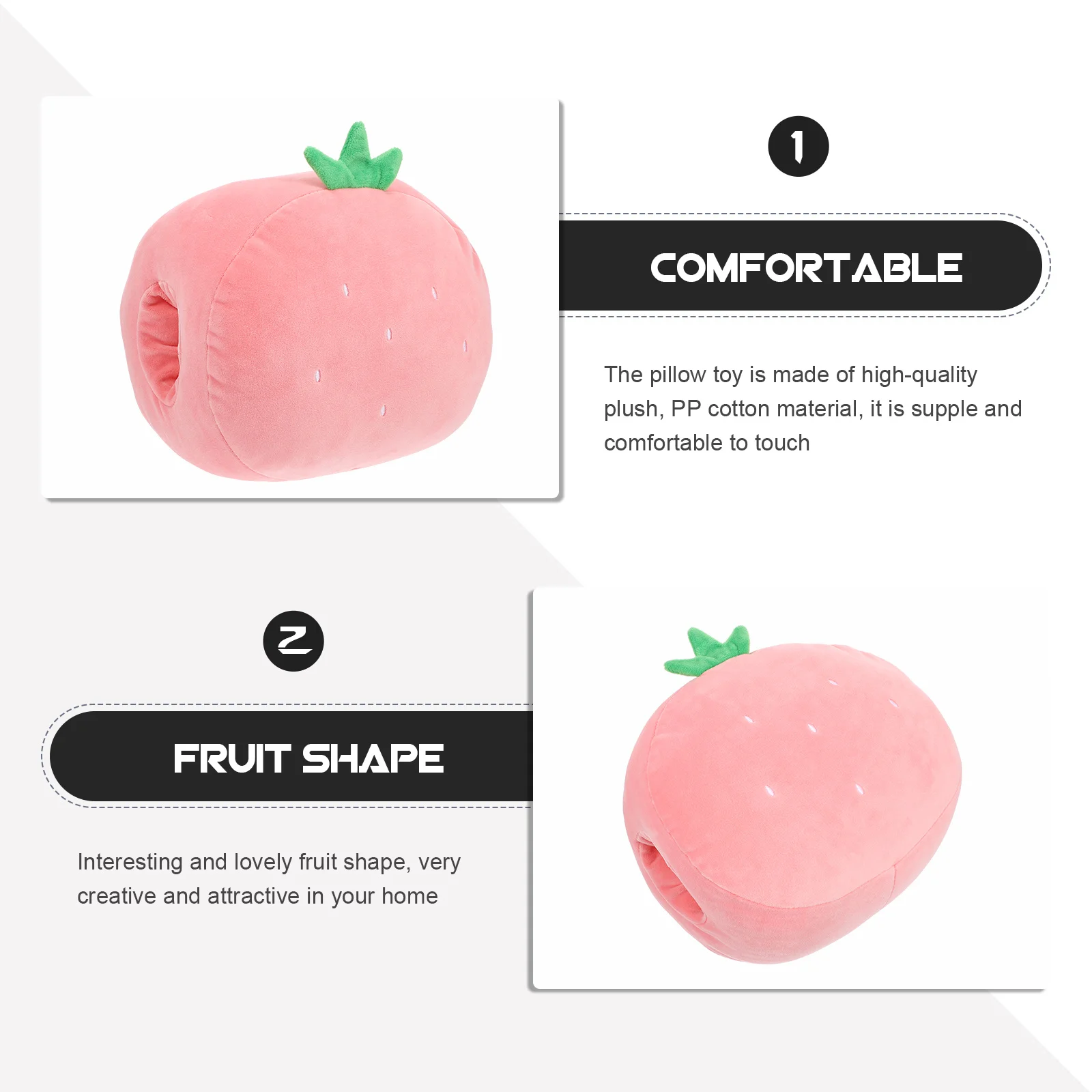 

1Pcs Fruit Shaped Pillow Soft Comfortable Cushion for Bedtime Sleep Relaxation Back Cushion Decorative Pillow