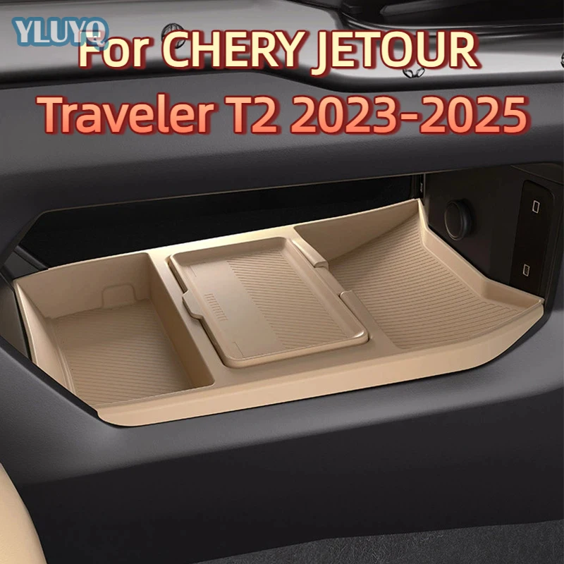 For CHERY JETOUR Traveler T2 2023-2025 Center Console Below Storage Box Central Control Organizer Mat Car Interior Silicone