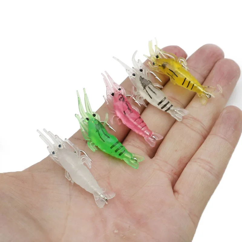 10PCS Angeln Locken 4cm 1,5g Künstliche Silikon Wobbler Biomimetische Falsche Garnelen Weichen Köder mit Haken Für karpfen Angeln Zubehör – Detail 4