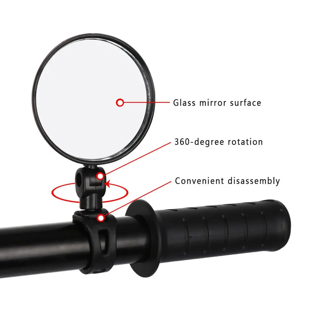 Retrovisor bicicleta ajustable visión trasera 360° ABS - imagen 4