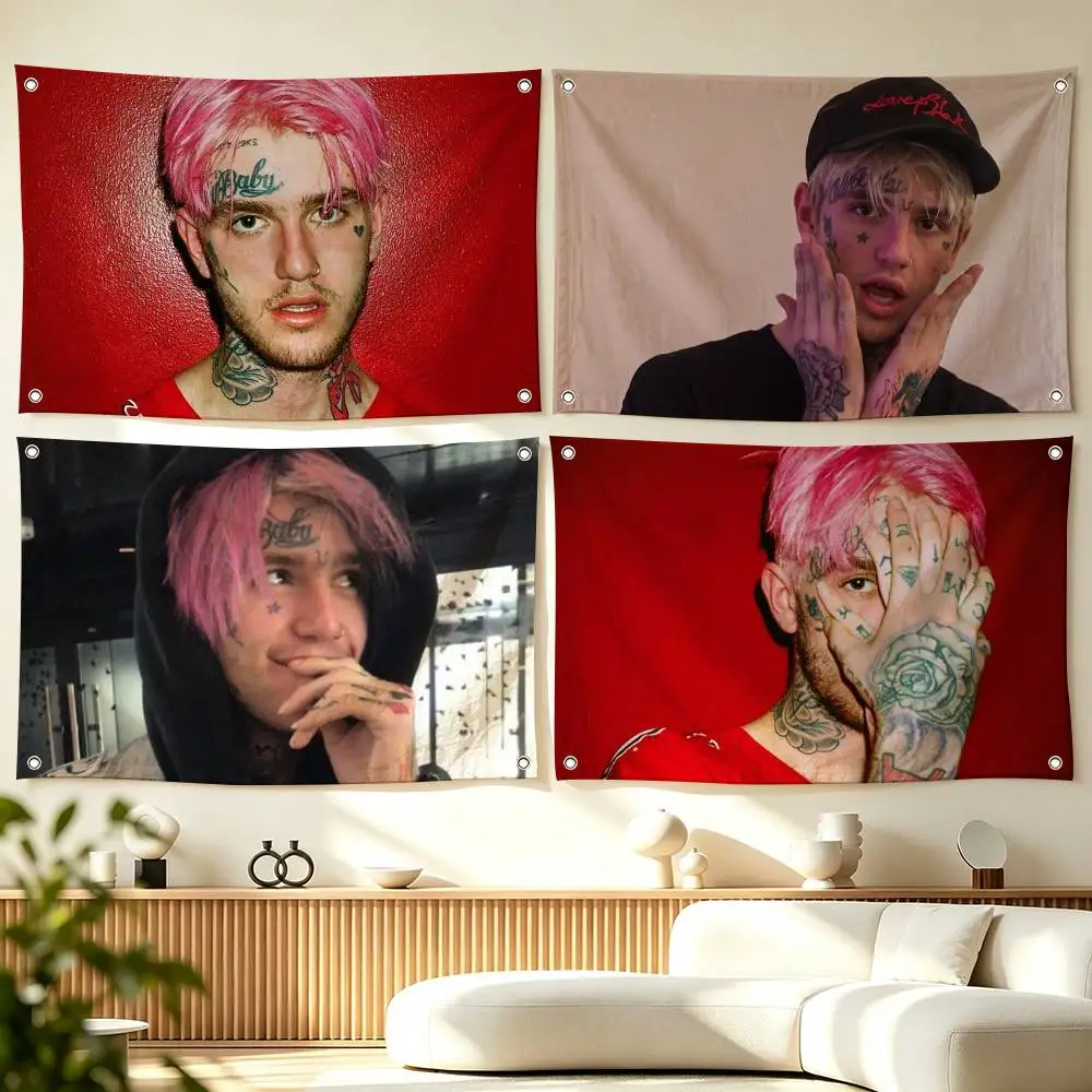 L-LIL PEEP Emo Rap  Flag Suitable For Party Club Outdoor Interior Wall Decoration Banner Fans Gift