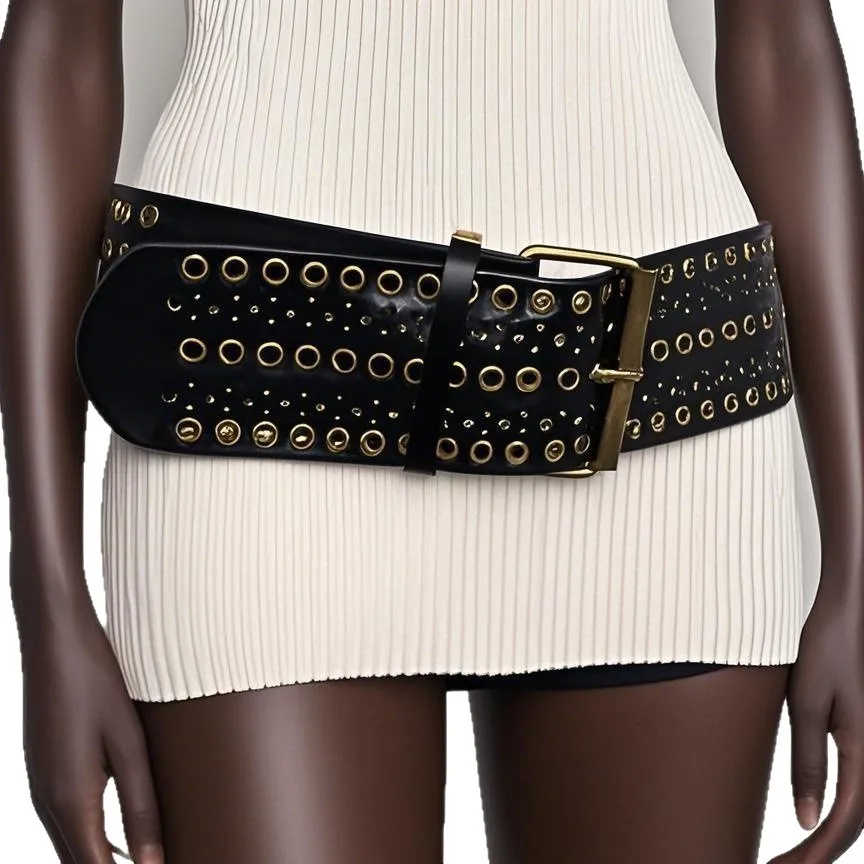 فاسق نمط تنقش الهواء العين الجوف خارج حزام عريض الثقيلة الملمس الهيب هوب موضة حزام العين جو كسول مطابقة فساتين الجينز C