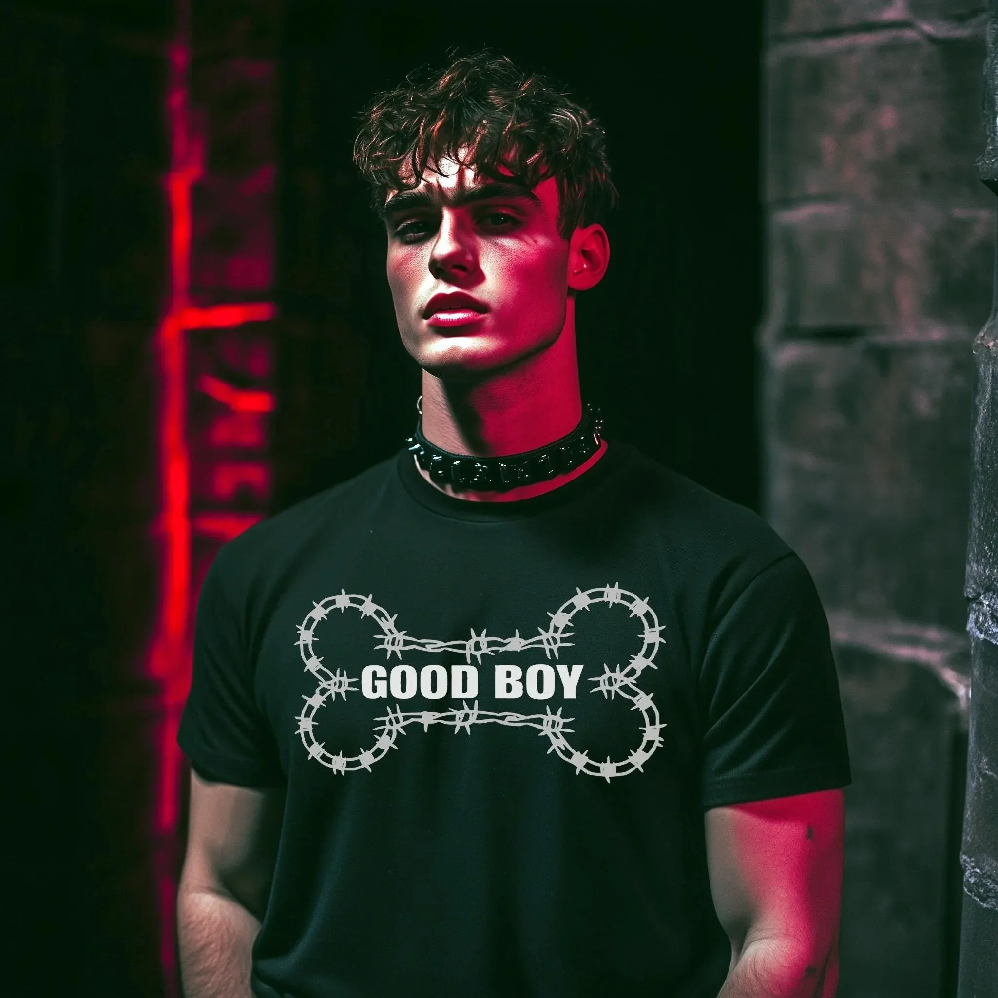 Human Pup Play Good Boy Barbed Wire Many Colors Available T Shirt