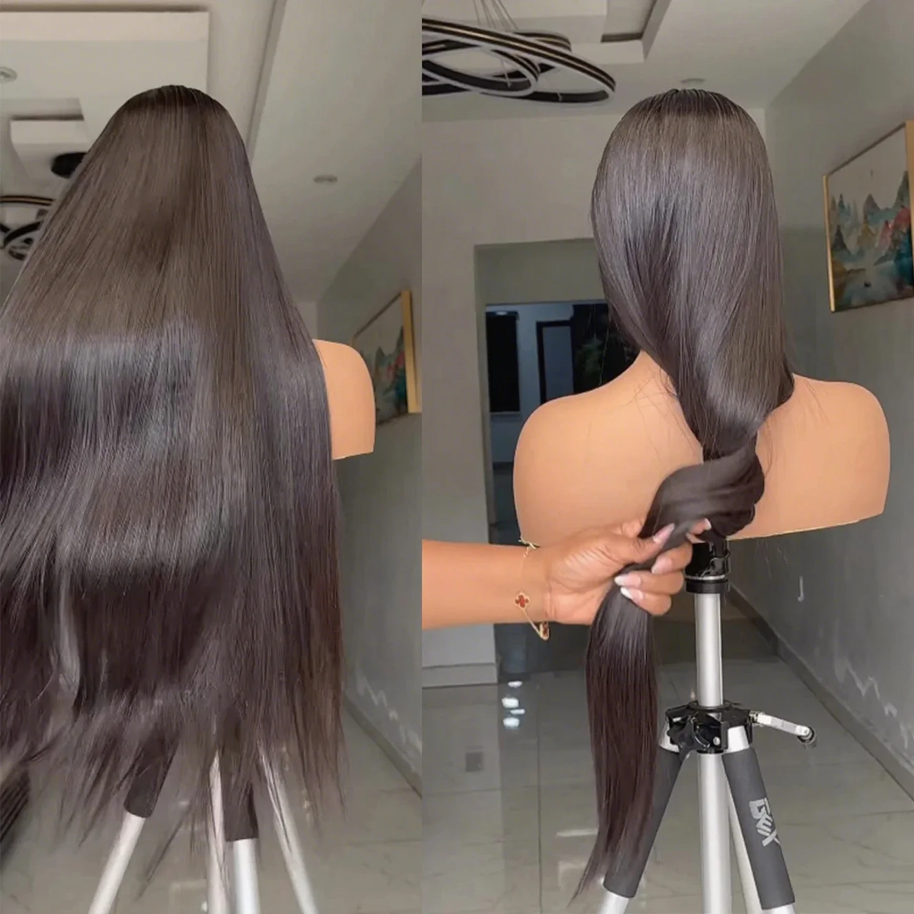 透明300密度ボーンストレート13x4レースフロントウィッグ生え際処理済み13x6 HDレースフロントウィッグブラジル人毛女性用