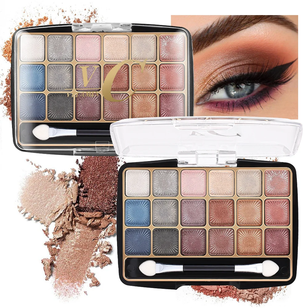 High Quality 18 Color Eye Shadow Palette Matte Glitter Eye Shadow Plate Waterproof Shimmer Pigment Eyeshadow Beauty Make Up Set