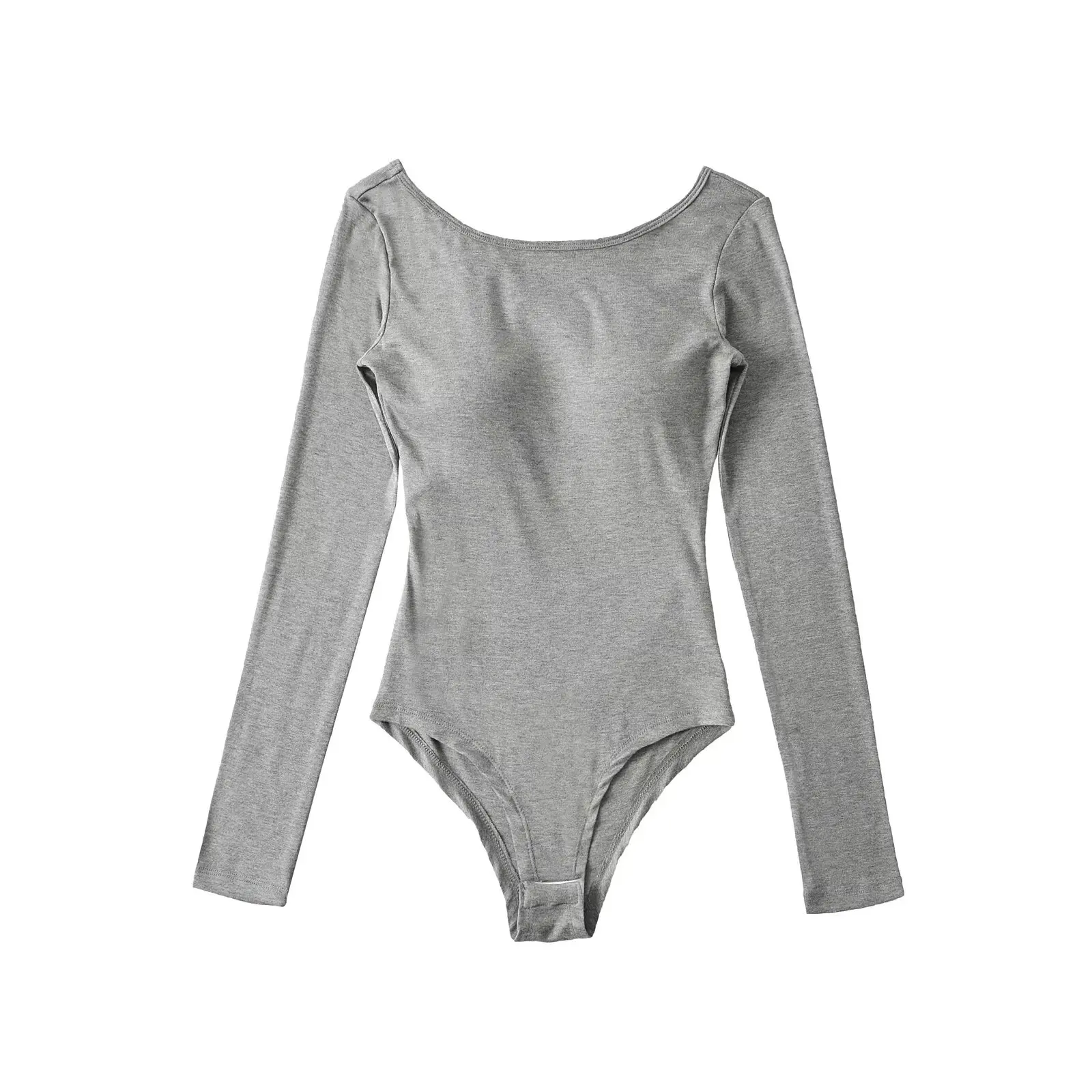 Czysta Pożądanie Czerwowowłosa Węzeł Balowy Seksowny Kombinezon z Wkładkami Modelującego Sylwetkę Słodko-Pikantny Influencer Internetowy Długi Rękaw Okrągły Dekolt