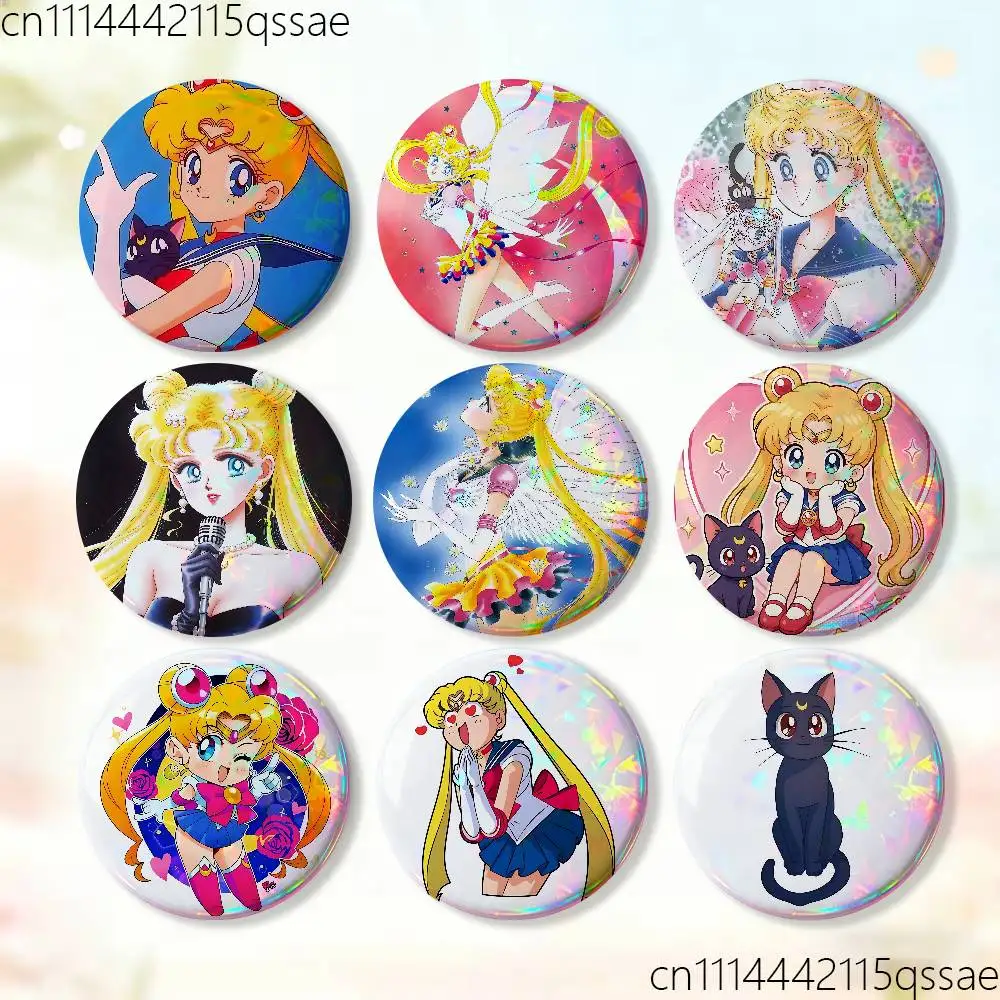 M-Moon Tsukino Magic Girl Cartoon Enamel Pins Anime Game Character Brooches for Backpack Accessories Snap-in Badges