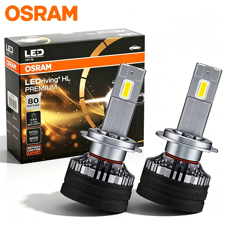 Lâmpada Automotiva OSRAM Premium H7 H4 160W H8 H11 9005 9006 HB3 HB4 HIR2 9012 para Farol e Luz de Neblina 6000K Branco CANbus Sem Erros