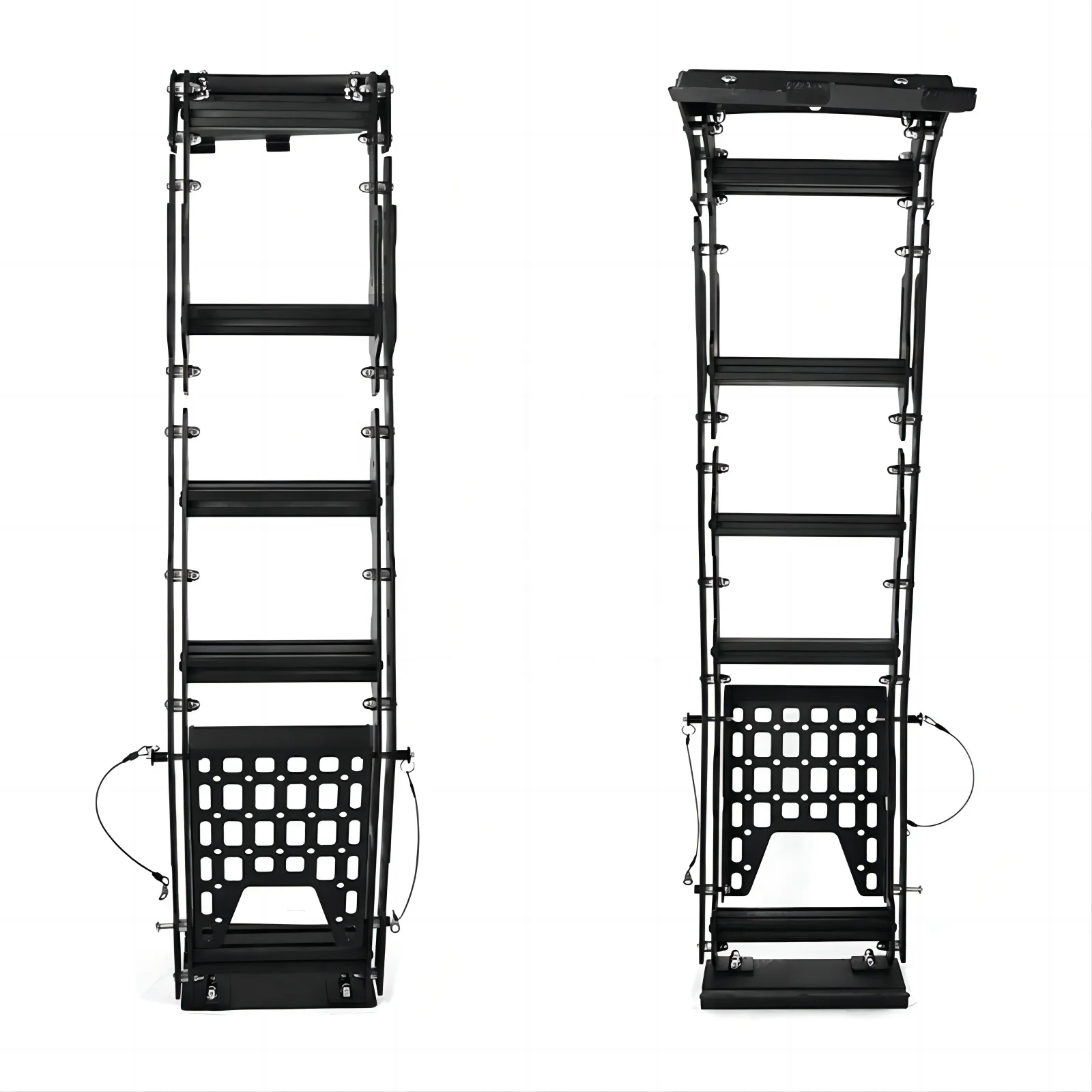

For 4RUNNER 2010-2023 Rear Gate Ladder Black Steel Tail Gate Ladder Car Ladder