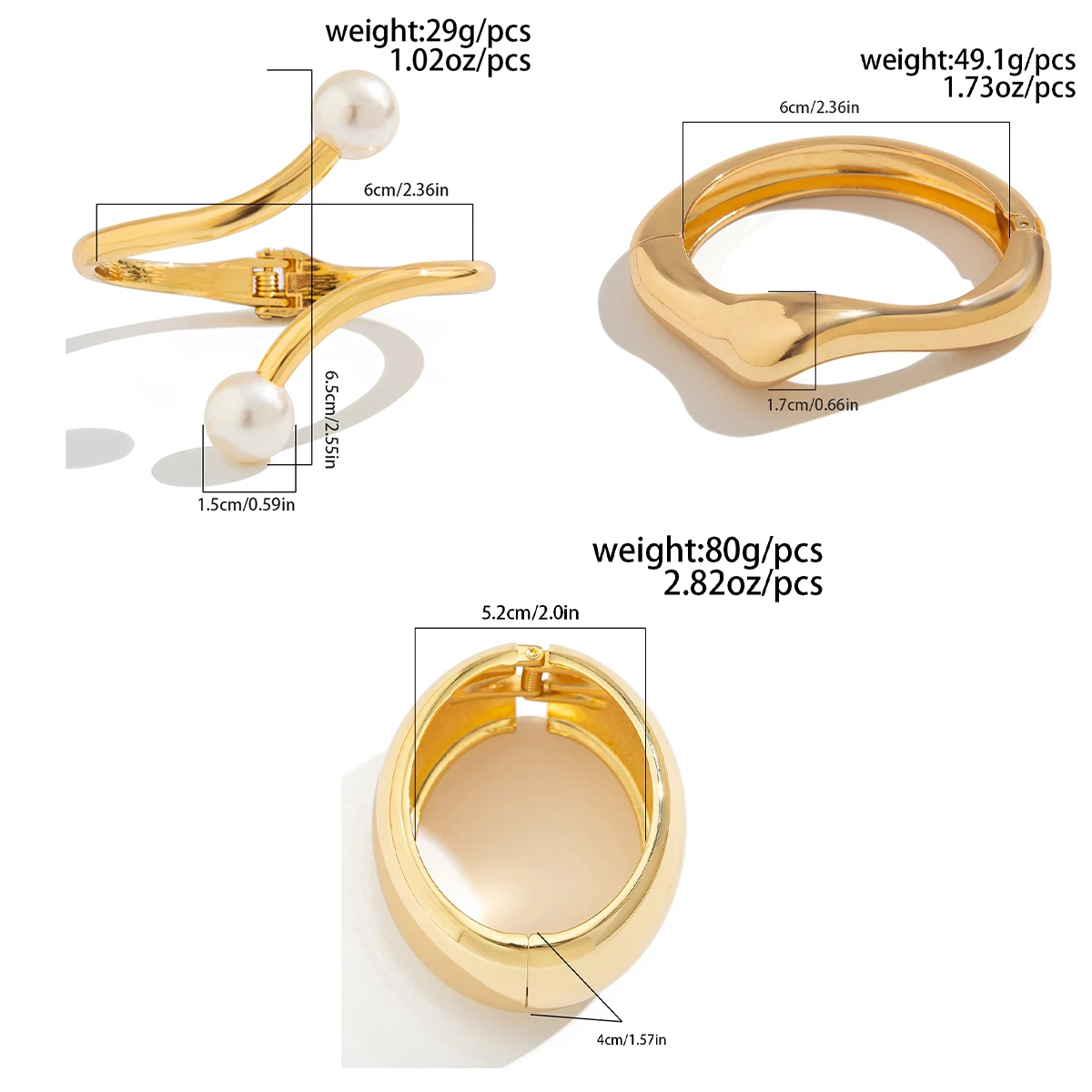 Ingemark Punk Hip Hop Irregular Metal Chunky Bangles for Women Vintage Fashion Gold Color Wave Spring Bracelets Men Jewelry Gift