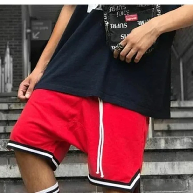 Football shorts men sports American fashion brand five point ice silk mesh quick drying loose fitness running shorts casual