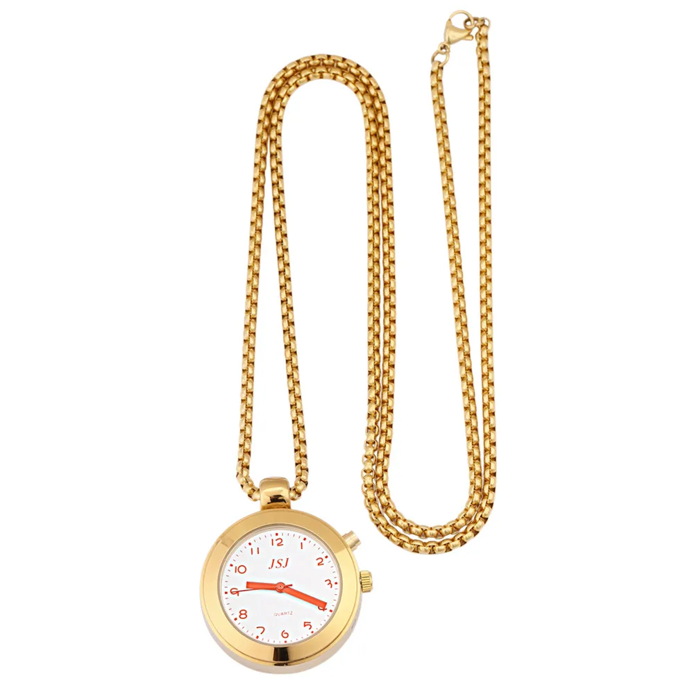 Ladies Pendant French Talking Watch with Alarm Function,Speaking Date and Time,Gold Plated Necklace Watch