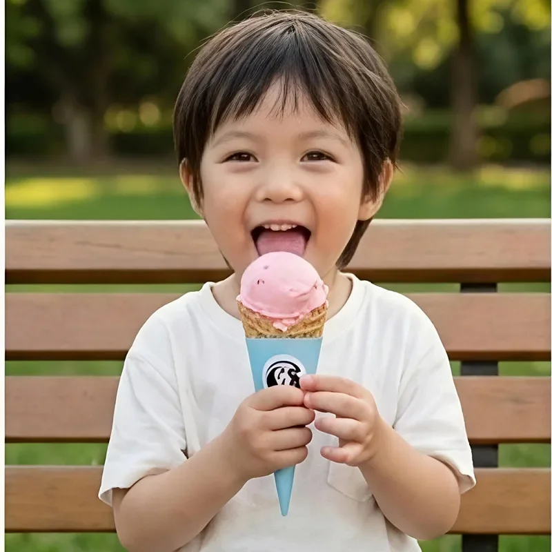 1000pcs Ice Cream Cone Sleeves, Disposable Party DIY Paper Waffle  Cone Holders, Oil-Proof Ice Cream Packaging Storage view 4