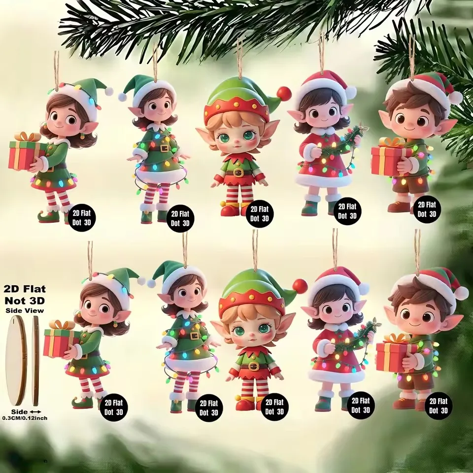 10 teile/satz Weihnachten Holz Anhänger Nehmen Die Geschenk Weihnachten Baum Hängen Ornament Perfekt für Weihnachten Party Decor Hause Neue Jahr geschenke – Detail 2