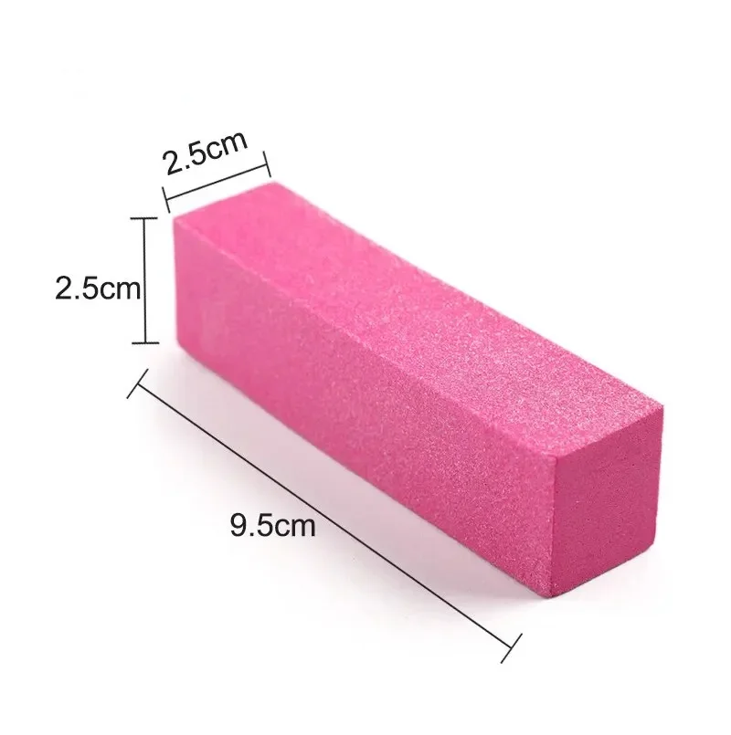 Bloque de limas de lijado para pulir uñas, esponja para el cuidado de manicura y pedicura, pulidor Grindig, herramientas para decoración de uñas sin daños, color rosa