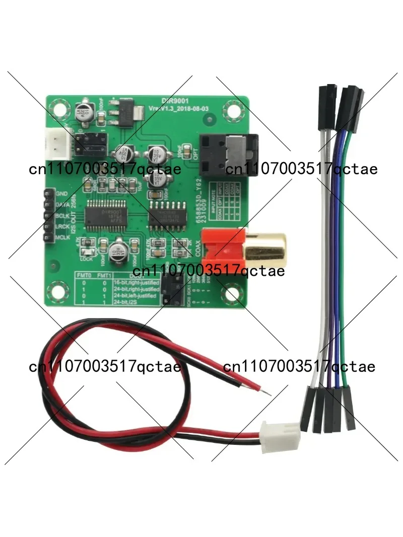 DIR9001 Digital Audio Receiver Module Fiber Coaxial SPDIF to I2S Output 24bit 96kHz DAC Converter Board