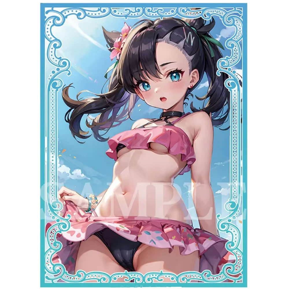 

60PCS 67X92mm Swimsuit Marnie Anime Card Sleeves Shining Flash Board Game Cards Protector Cards for MTG/PKM