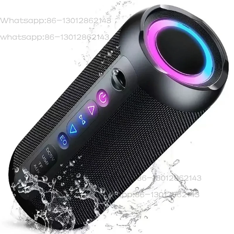 Alto-falante sem fio Bluetooth de designer profissional portátil 20w Som claro RGB Flash Alto-falante de viagem Bluetooth