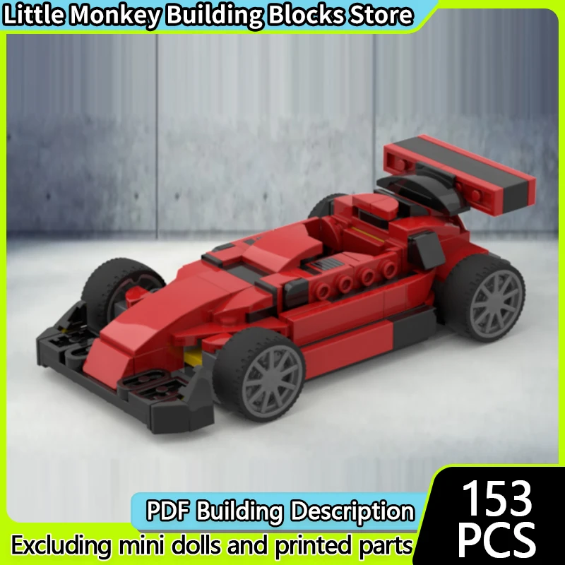 

Модель городской автомобиль MOC, строительные кирпичи, красный одноместный гоночный автомобиль, модульная технология, детские праздничные подарки, сборка игрушек, костюм