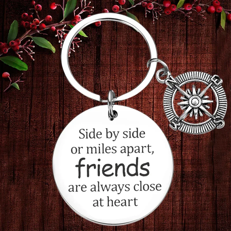 

Charm Friends Are Always Close at Heart Keychain Pendant Long Distance Friendship Gifts Key Chains Best Friends gift