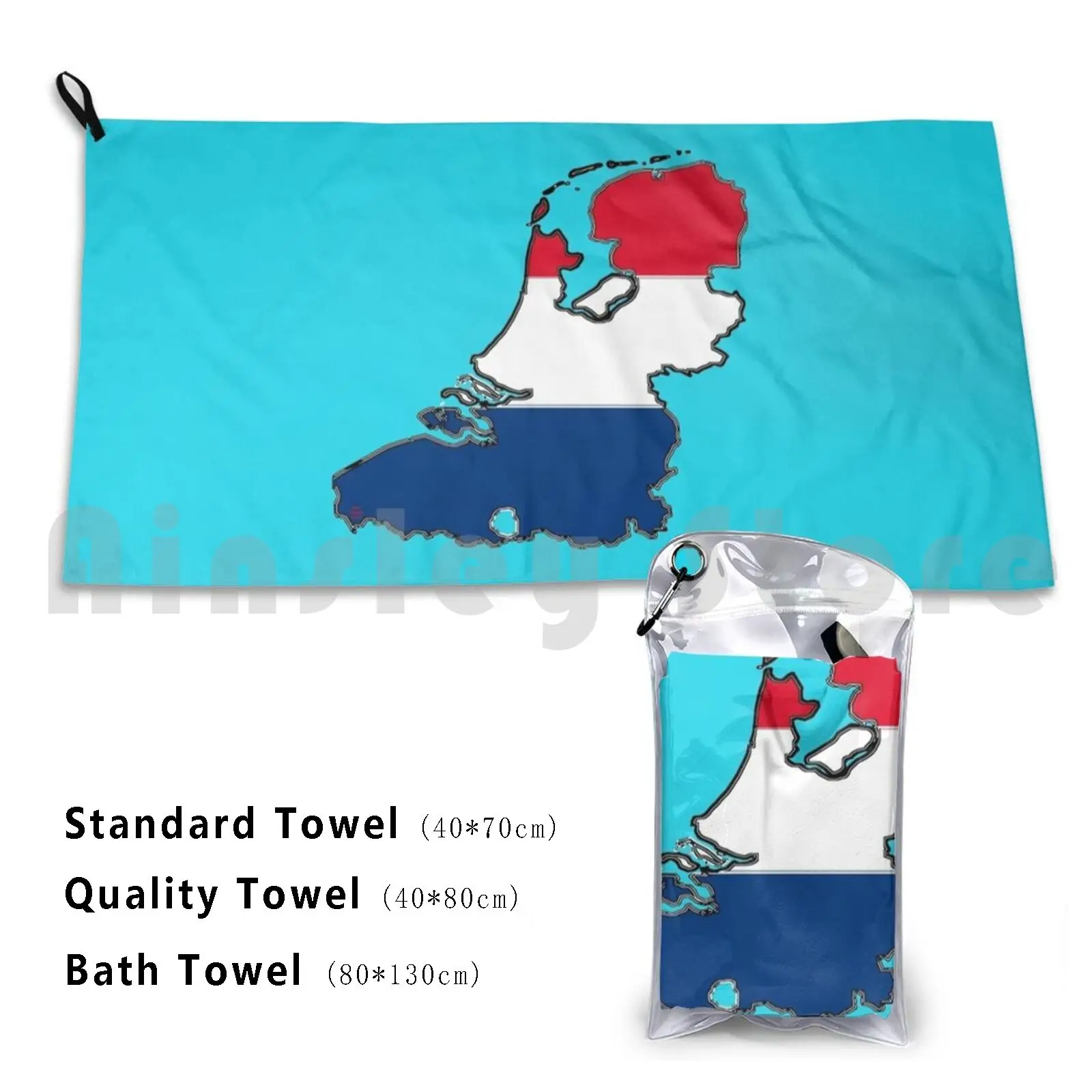 Netherlands Map With Dutch Flag Custom Towel Bath Towel Flag Germany Netherlands Belgium Holland