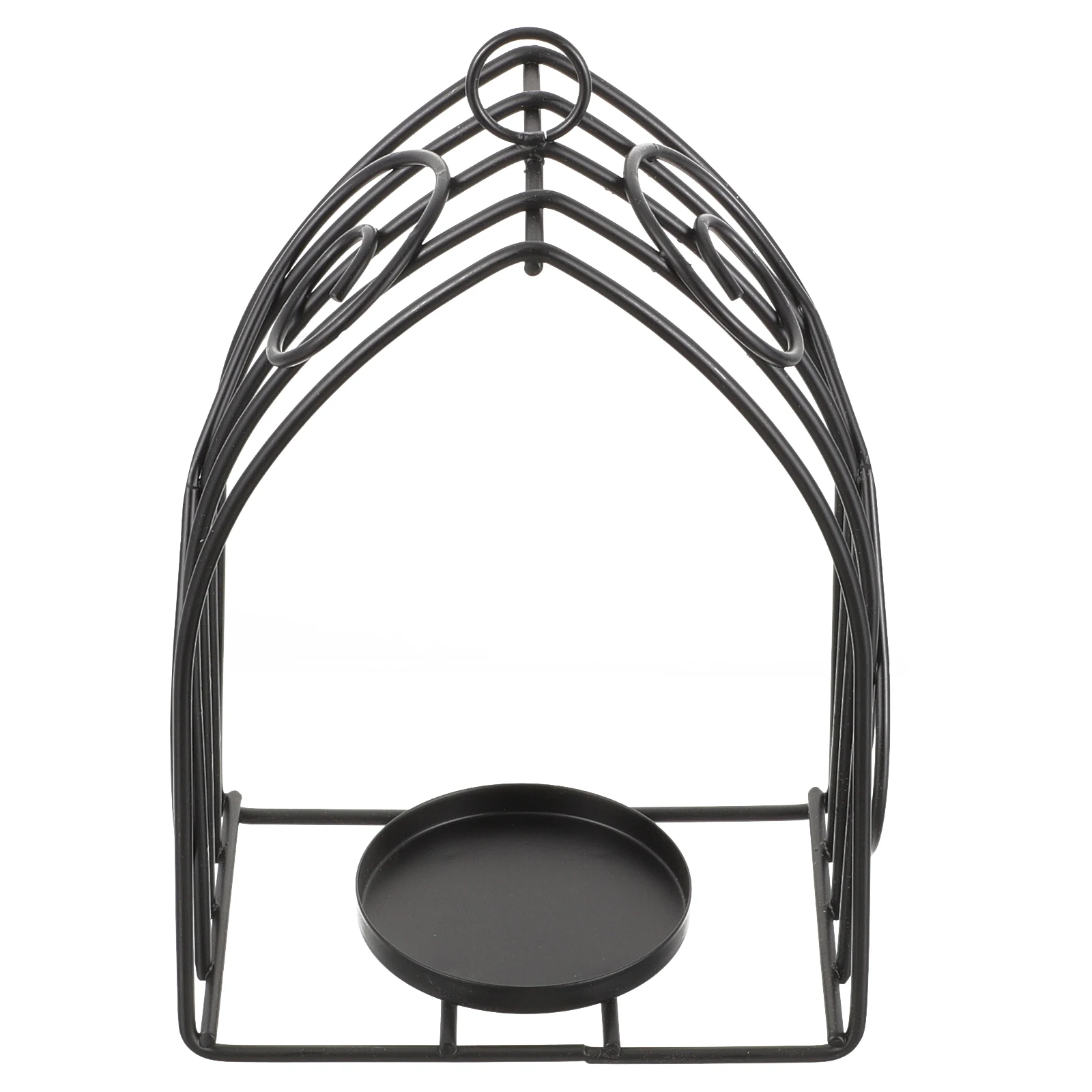 

Metal Holder Iron Art Decor Exquisite Craft For Tabletop Home Decor Romantic Ambiance Hanging Ring Retro