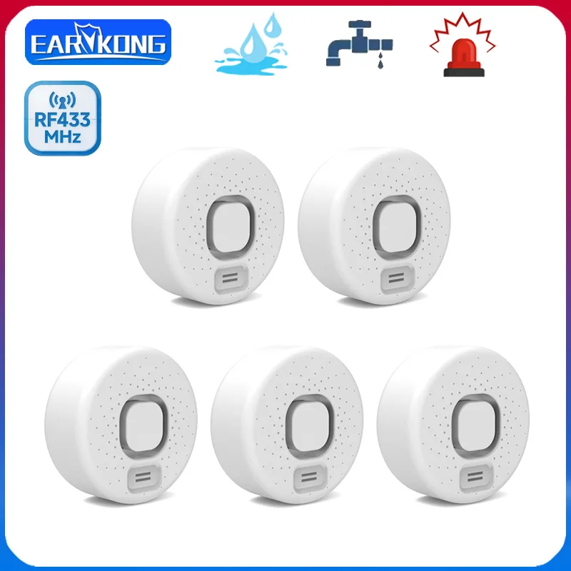 Wireless Water Leakage Sensor Sound Alarm 433MHz Smart Home Drip Overflow Level Detector Work With Smart Security Alarm System