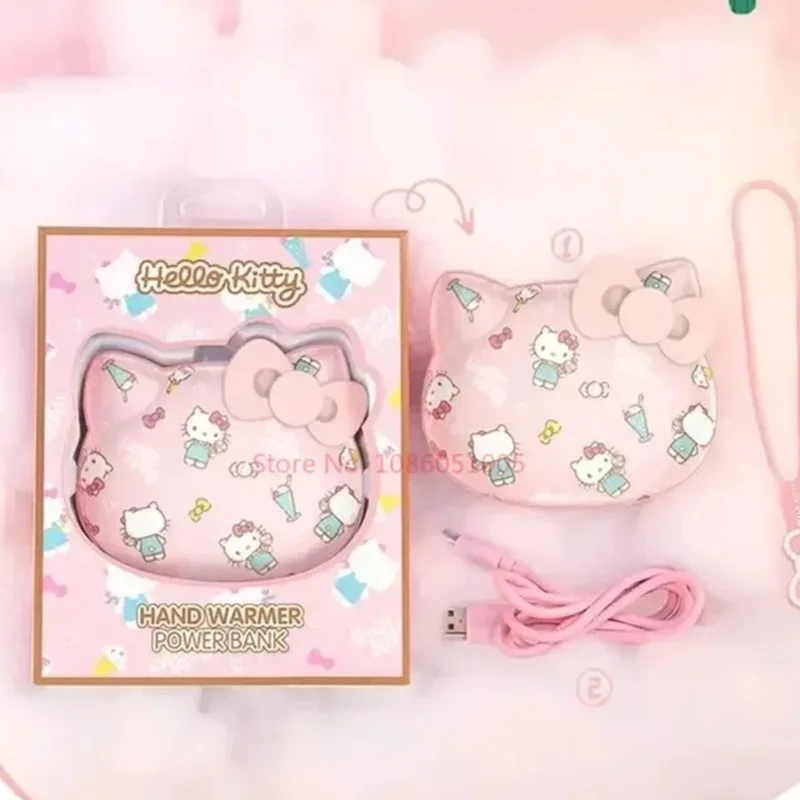 

Подлинная милая грелка для рук Sanrio Hello Kitty, внешний аккумулятор, быстрая зарядка, ультратонкий компактный портативный 10000 мАч, подарки с героями мультфильмов