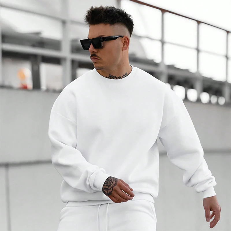 Men's Autumn And Winter New Casual And Versatile Solid Color Long Sleeve Crewneck Sweatshirt