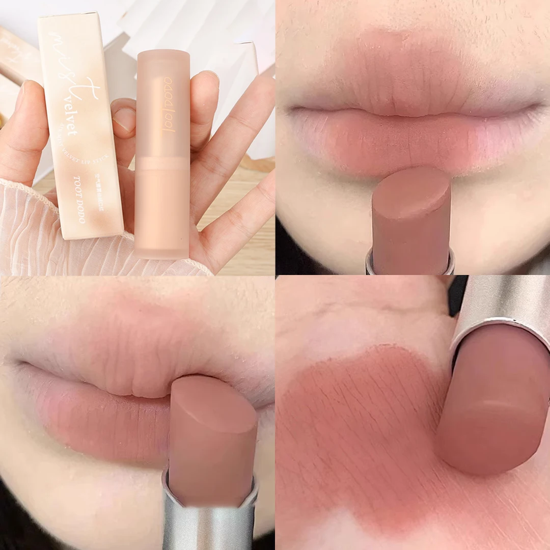 6 colori Matte Nude Red Pink Lipstick Waterproof Lasting antiaderente Cup Lip Gloss Sexy Brown Velvet Lipstick Lips Makeup Cosmetic