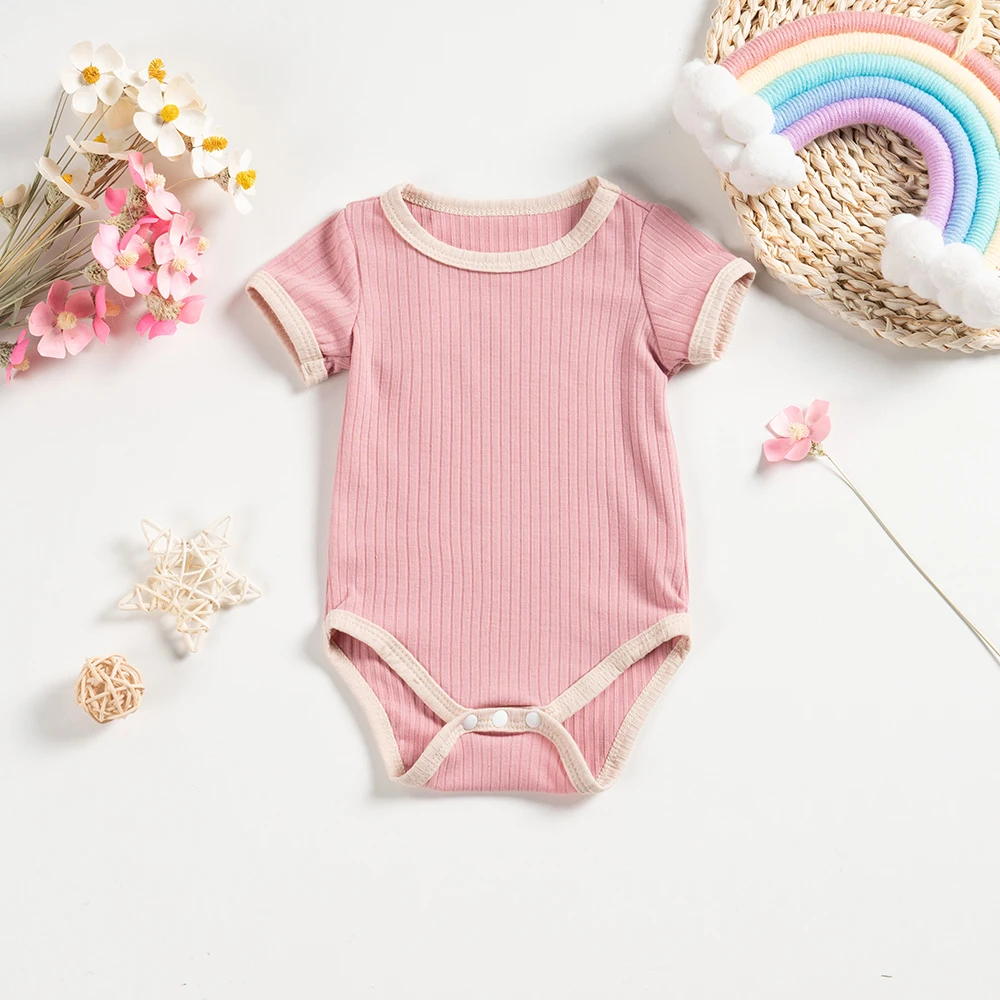 Summer New Triangle Romper 0-24M Baby Solid Colored Fart Wrap Cute and Stylish Baby Clothes Baby Bodysuits Onesie