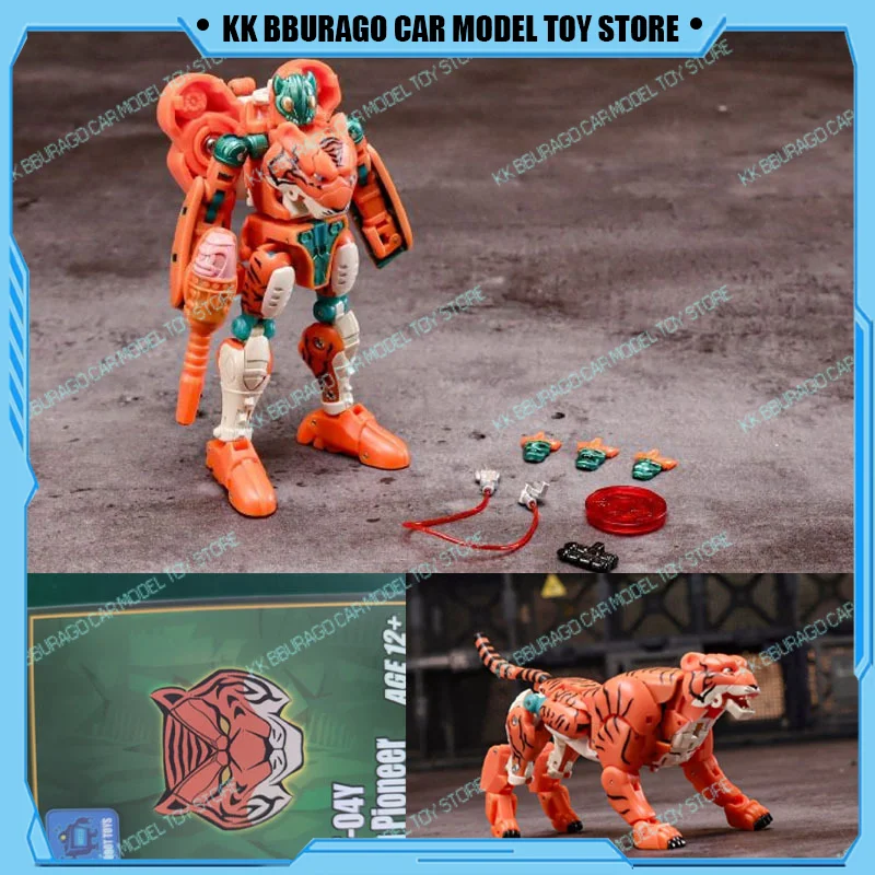 

ROBOT Toys RT-04Y HU PIONEER Action Figures Transformation Toy Tiger Animal Robot MINI Scale Model 10cm RT Figurine Children Toy