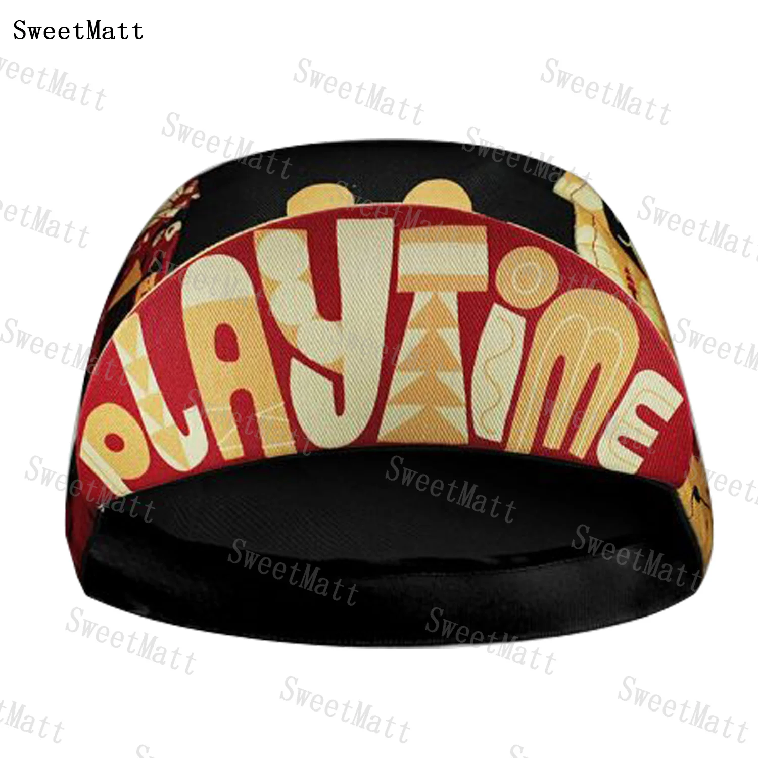 SweetMatt Summer New Quick Dry Polyester 100% Cycling Hap Sweat Absorption Elastic Colorful And Bright Printed Cap For Bicycle