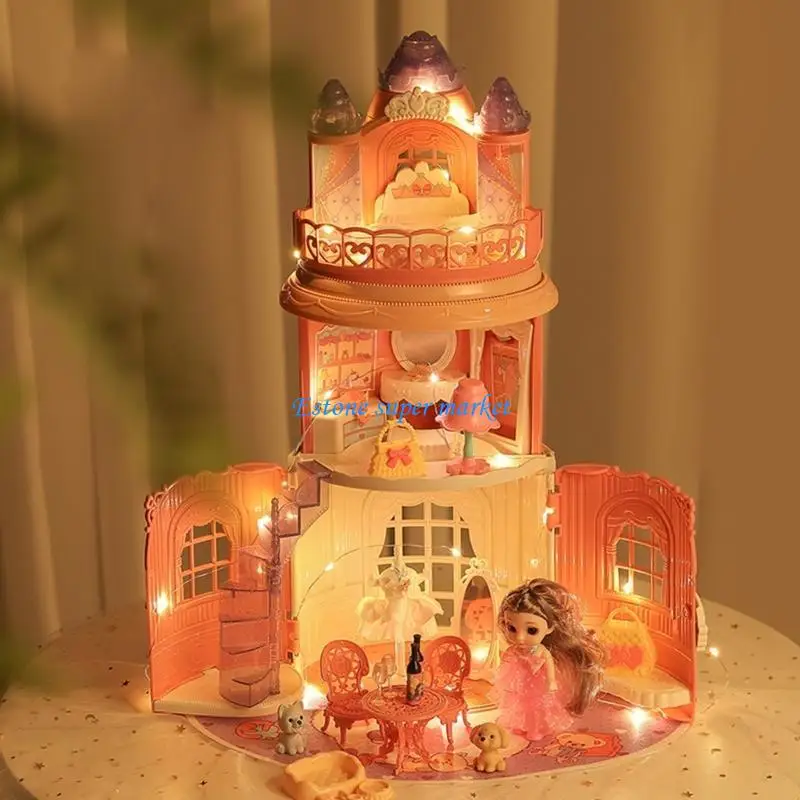 090B Plastica Castello fai-da-te Villa in borse da carry-a-home set per casa delle borse