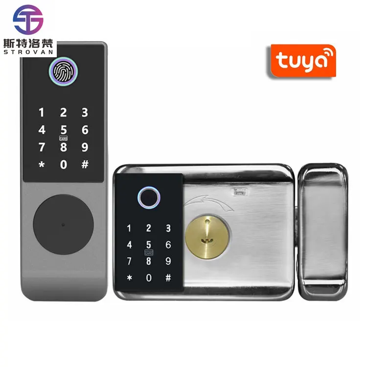 

ZXHK IP65 Waterproof TUYA WIFI Double Side Fingerprint Smart Door Lock Cerradura Inteligente Keyless Digital Biometric Smart Loc