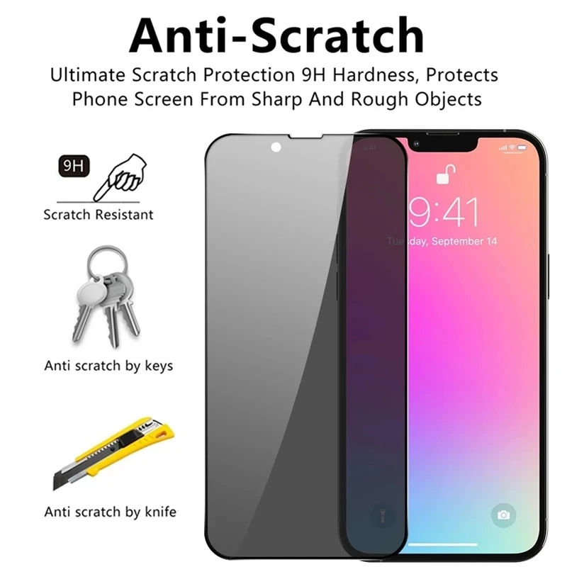 1-5Pcs Privacy Screen Protector for IPhone 12 13 Pro Max Mini 7 Plus Anti-Spy Tempered Glass for iPhone 11 14 15 PRO XS MAX XR X