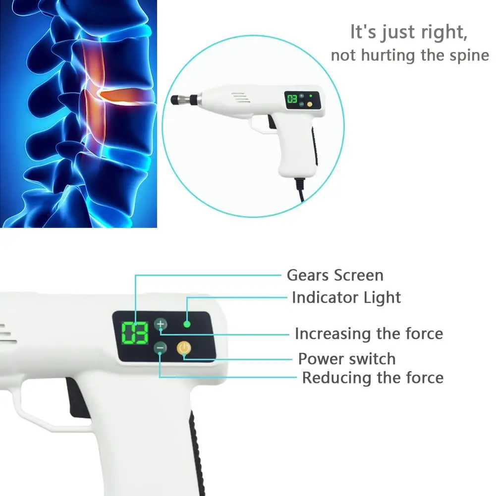 Chiropractie Aanpassing Tool Spinale Correctie Pistool Wervelkolom Massage Therapie Spier Relax Pijnverlichting 1100n Verstelbaar Hulpmiddel