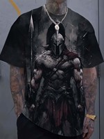 Men's T-Shirts Spartan Pattern 3D Print Tops Tees Summer Fashion Women Streetwear Oversized Unisex T Shirt Men Clothing