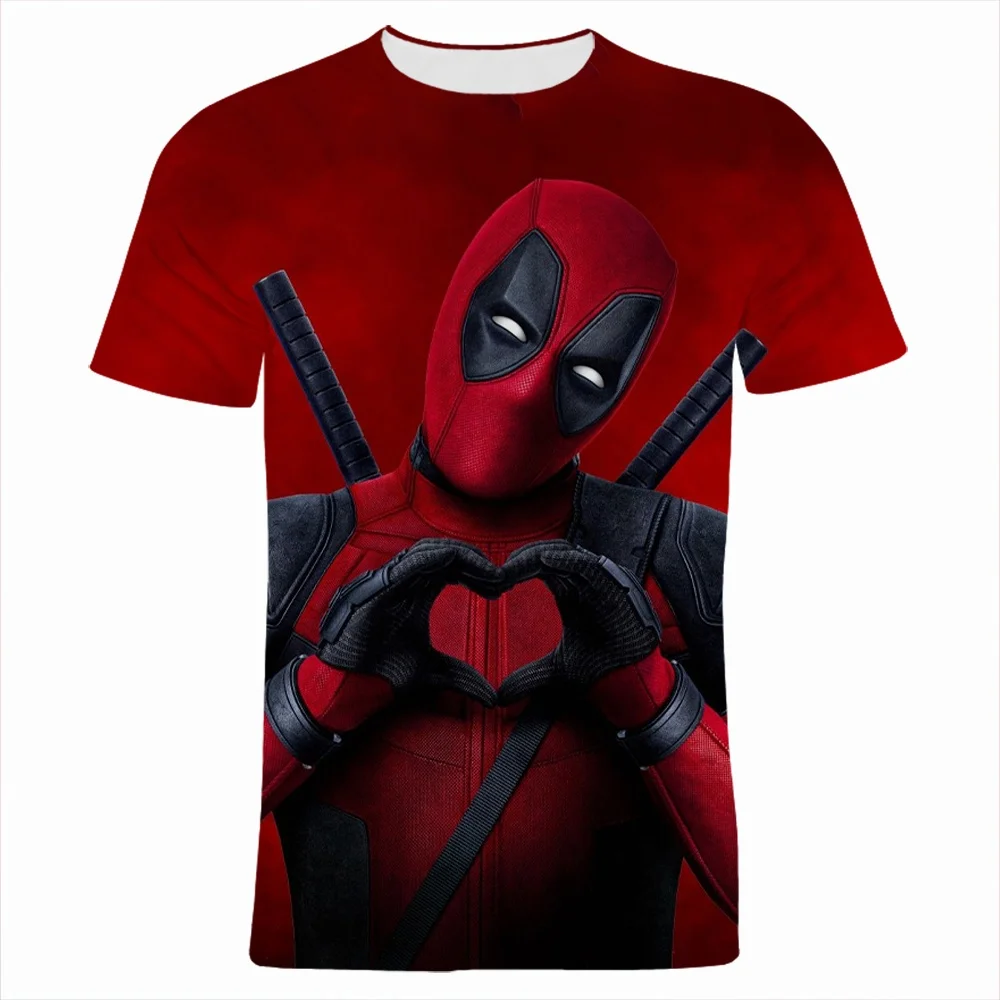 

Disney Deadpool T-shirt cartoon anime 3D printing street trend men and women fashion oversized short-sleeved tops