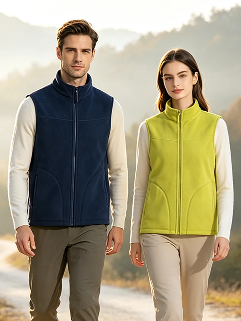 EUMERGX Unisex Thermofleece Gefütterte Weste Leichte Ärmellose Jacke Winter-Layering für Outdoor-Wanderungen Camping Täglichen Gebrauch – Detail 11