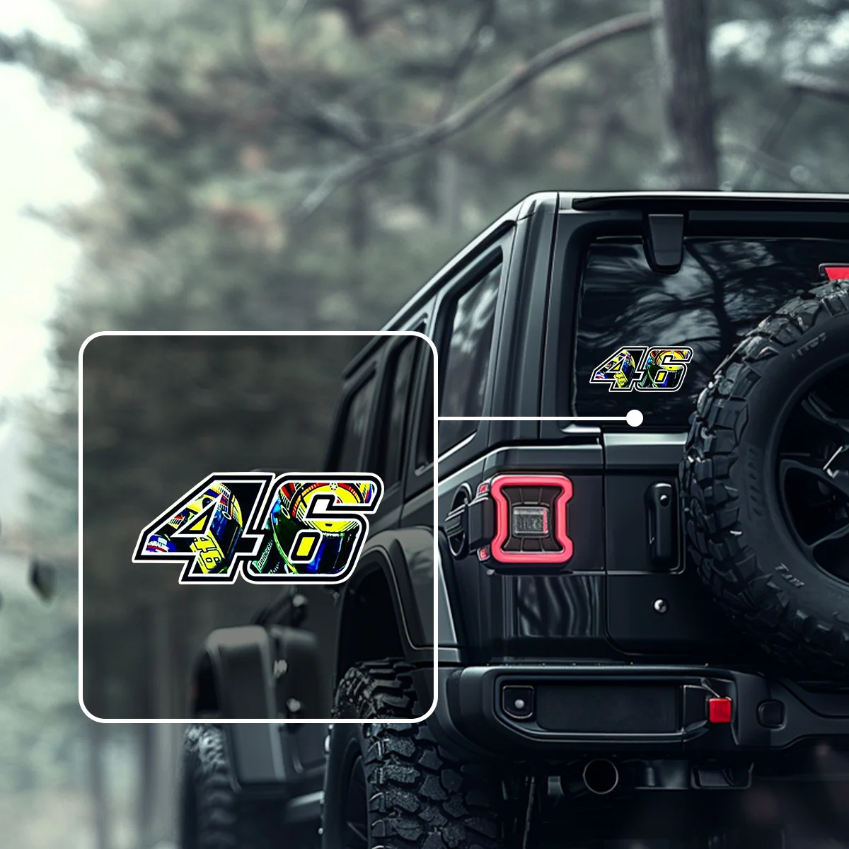 قطعة واحدة، 46 ملصق فينيل مقاوم للماء، ملصق سيارة متين، ديكور السيارة، مادة الفينيل