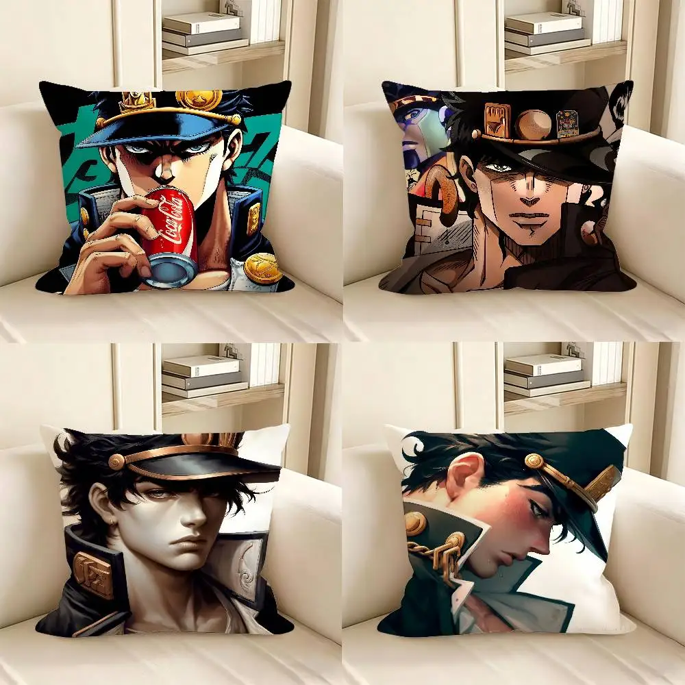 1pc Cartoon Characters Jotaro Kujo Pillow Case Fashion Square Pillowcase Bedroom Sofa Room Ins Decoration Leisure