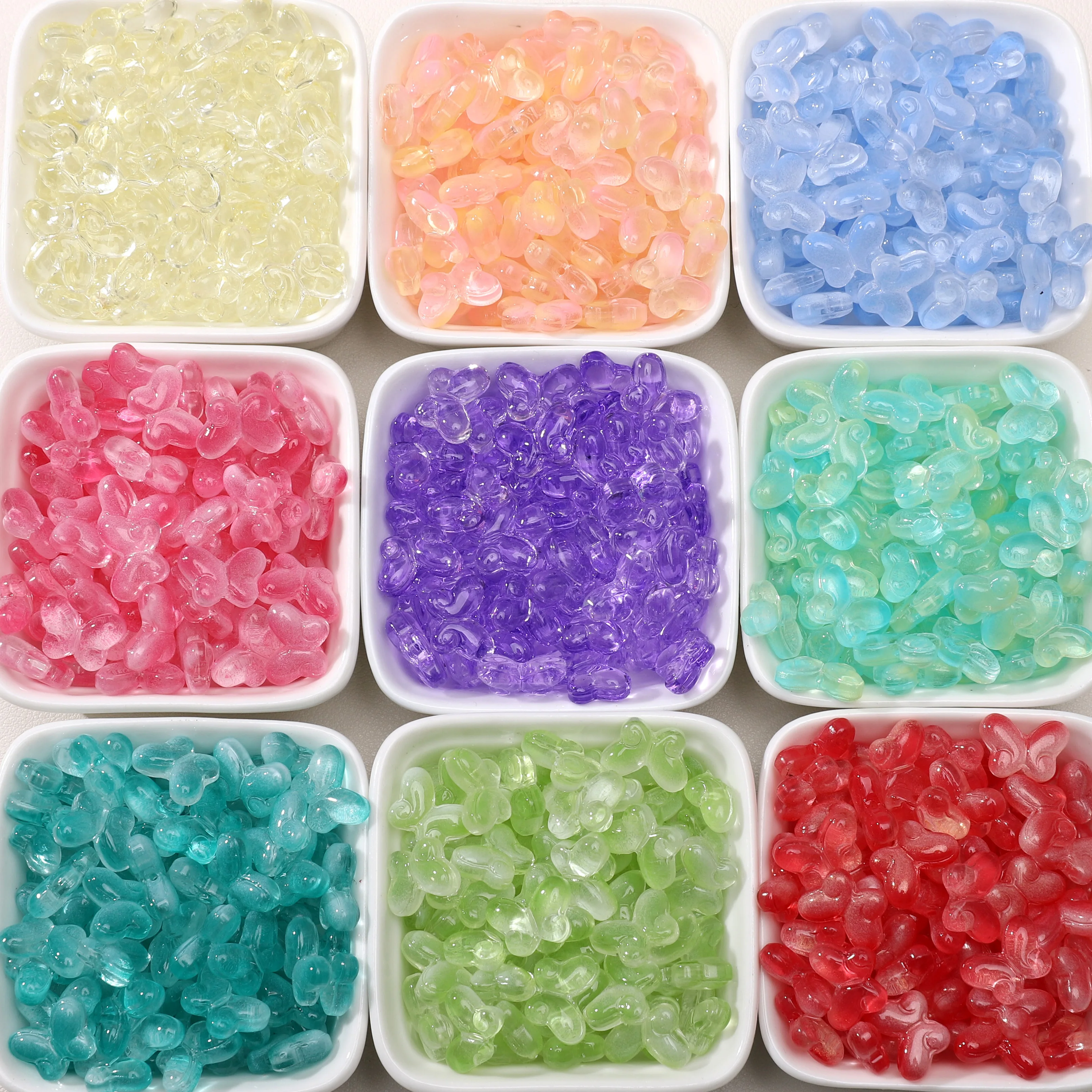 

10pcs/lot 14x10mm Cute Colorful Butterfly Shape Glass Beads Loose Spacer Beads For DIY Making Necklace Bracelet Accessory Bead