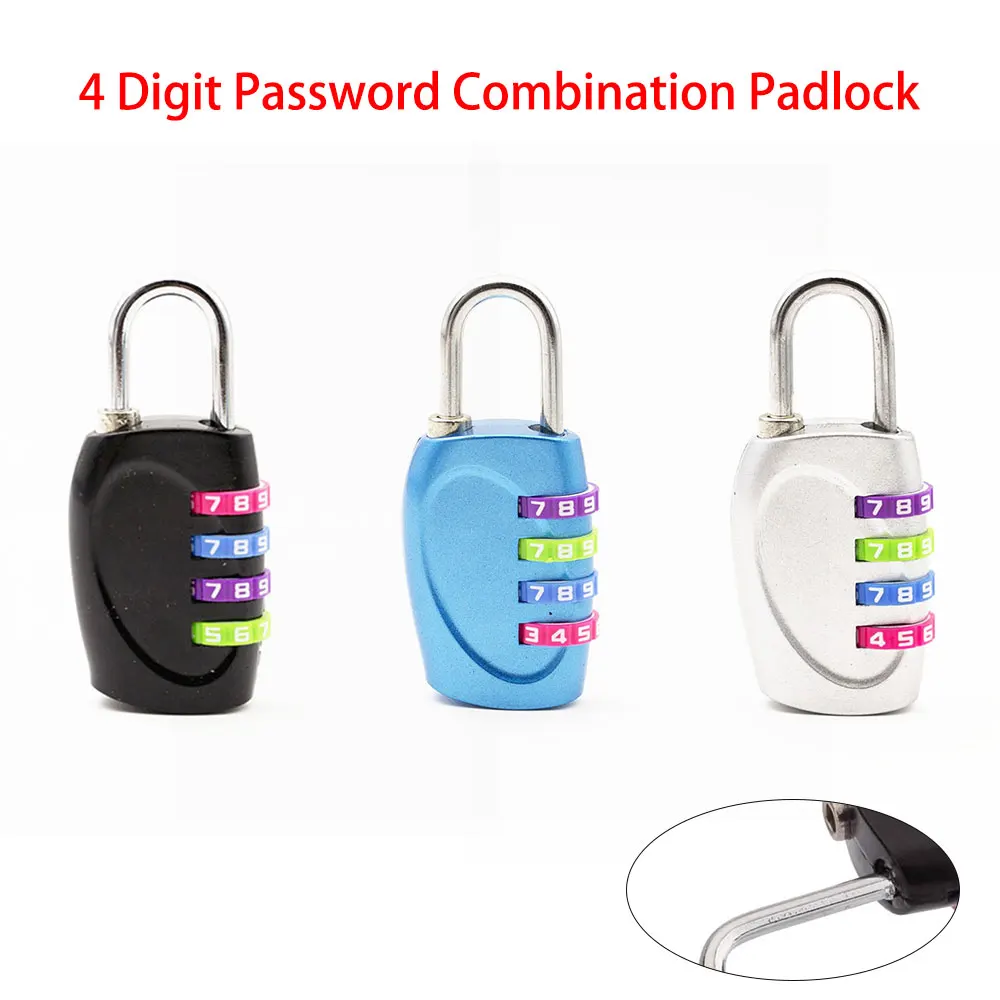 69*30mm Heavy Duty 4 Dial Digit Combination Lock Weatherproof Protection Security Padlock Outdoor Gym Safely Code Lock 3 Colors