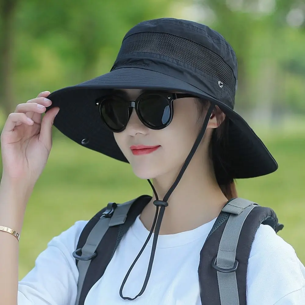 قبعة دلو قابلة للتنفس مع حماية من أشعة تحت البنفسجية ، قبعة شمسية قابلة للطي ، قبعة شمس محمولة خارجية ، الصيف