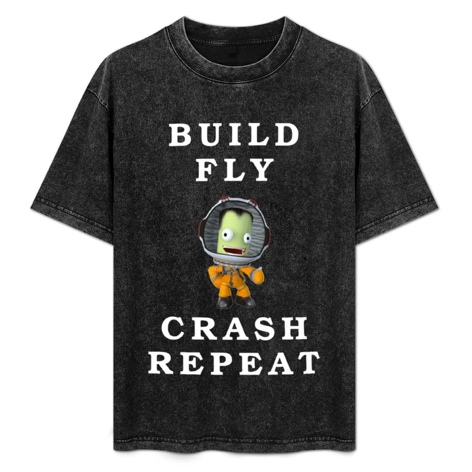 

Build Fly Crash Repeat, Kerbal Space Program, Kerbals, детская футболка с мультяшным принтом, летняя футболка с короткими рукавами и принтом