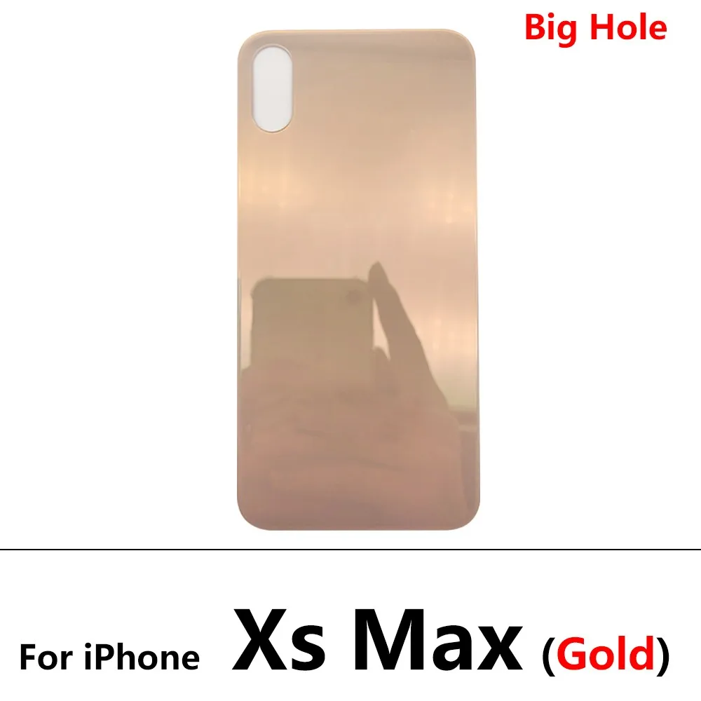 20Pcs/Lot，Big Hole NEW Housing Case Replacement Battery Back Glass Cover with Sticker Repair Parts For iPhone X / XS / XS Max