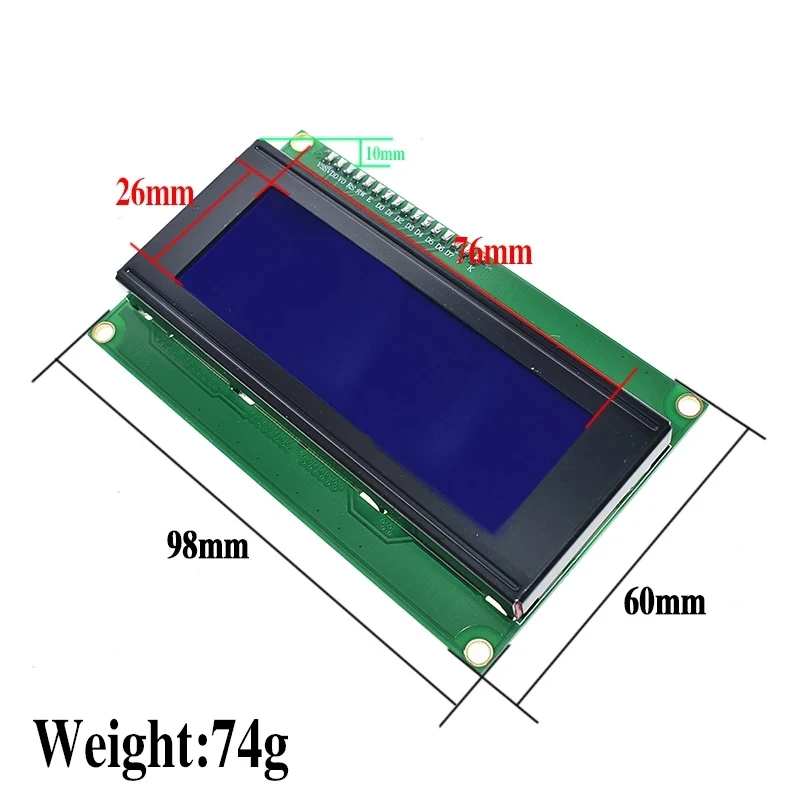 EQV IIC/I2C/TWI 2004 Serial Blue Green Backlight LCD Module for Arduino UNO R3 MEGA2560 20 X 4 LCD2004