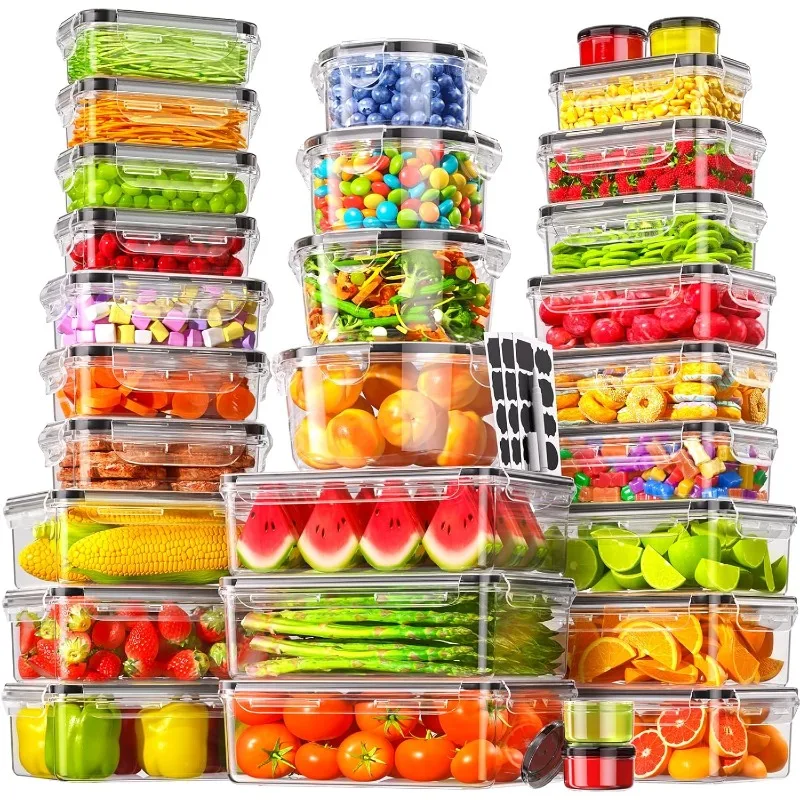 

60 PCS Food Storage Containers with Lids Airtight, Total 718oz Leakproof Containers Set for Kitchen Storage, Meal Prep, Reusable