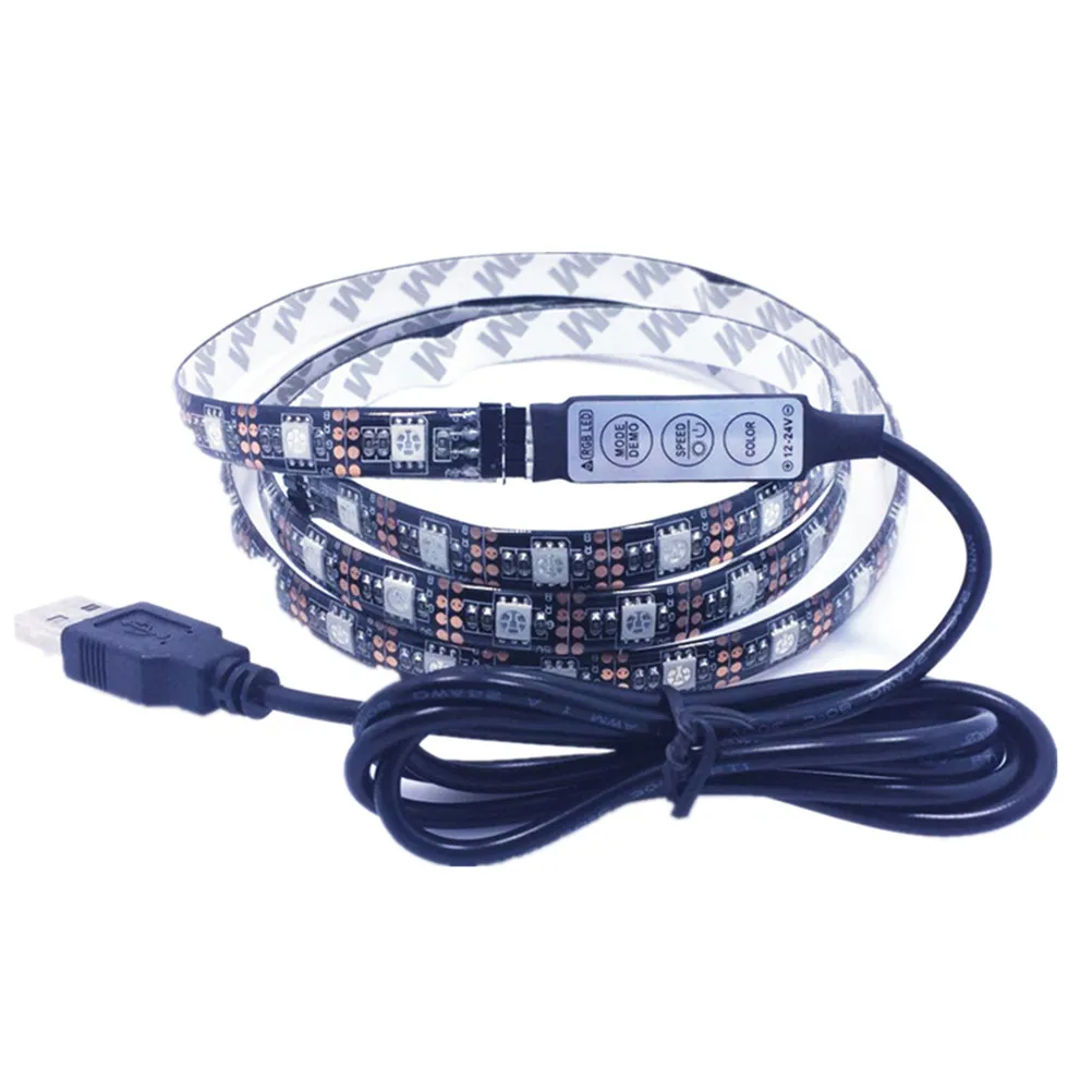 

2M RGB LED Light Strip Waterproof IP65 Self Adhesive 3528 Flexible Strip Lights for USB Powered Low Consumption